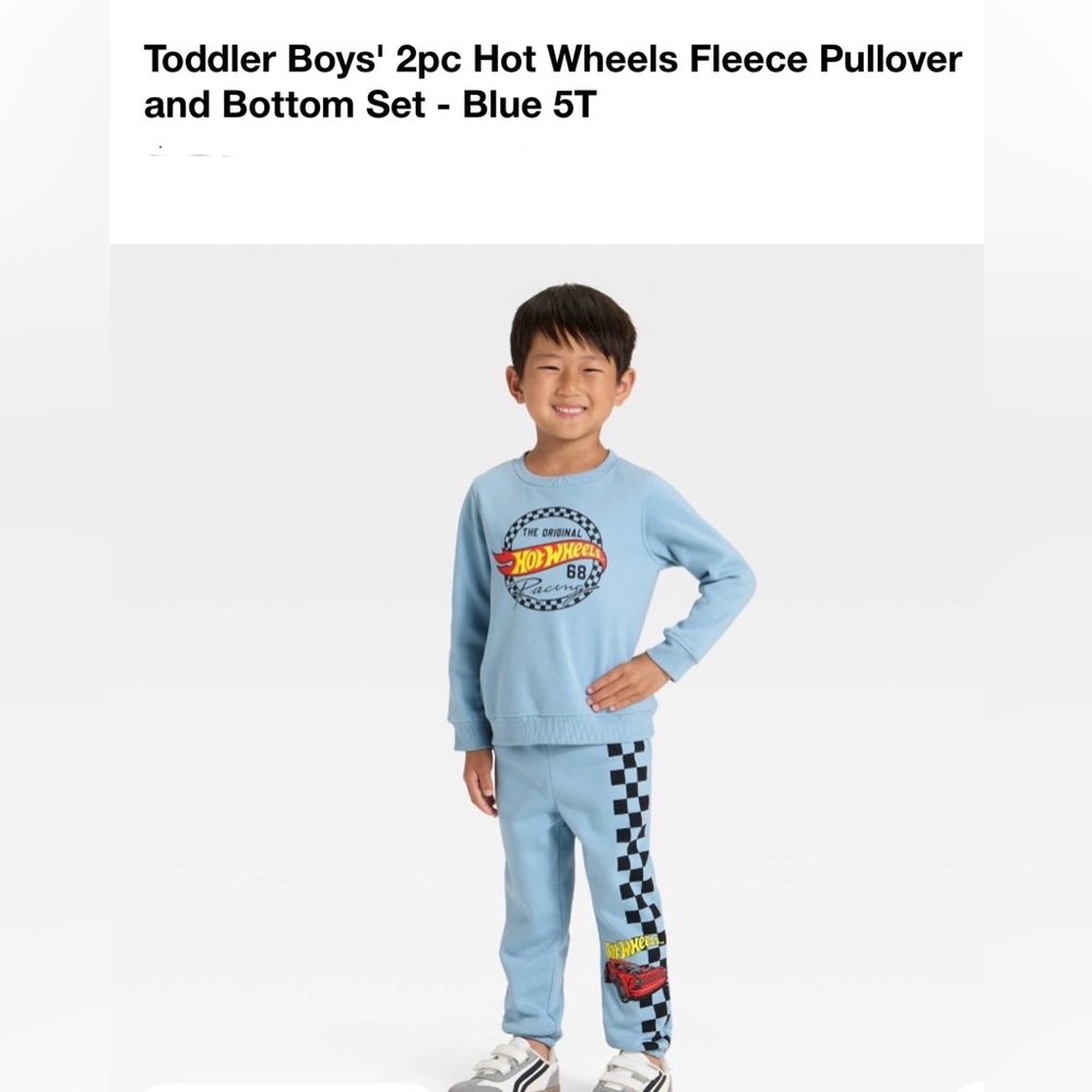 Mattel Hot Wheels Blue Fleece Pullover and Bottom Set